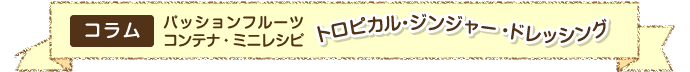 コラム パッションフルーツコンテナ・ミニレシピ トロピカル・ジンジャー・ドレッシング