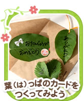 葉（は）っぱのカードをつくってみよう