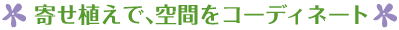 植え寄せで、空間をコーディネート