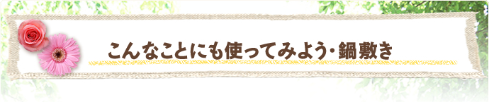 こんなことにも使ってみよう・鍋敷き