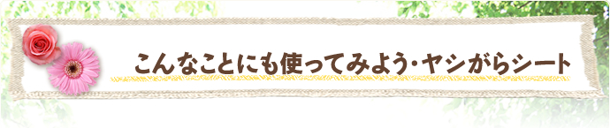 こんなことにも使ってみよう・ヤシがらシート