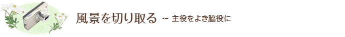 風景を切り取る～ 主役をよき脇役に
