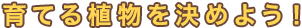 育てるものを決めよう！