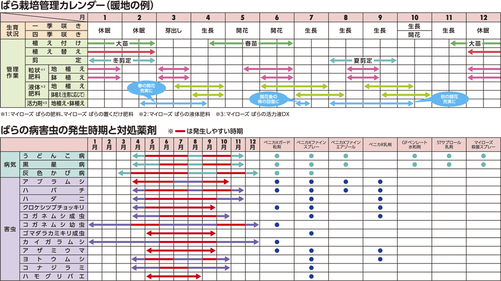 はらの栽培年間カレンダー