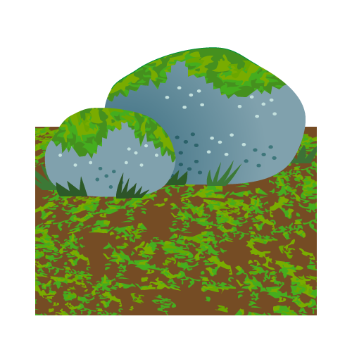 コケが生えたイラスト