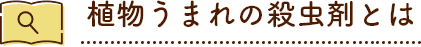 植物うまれの殺虫剤とは